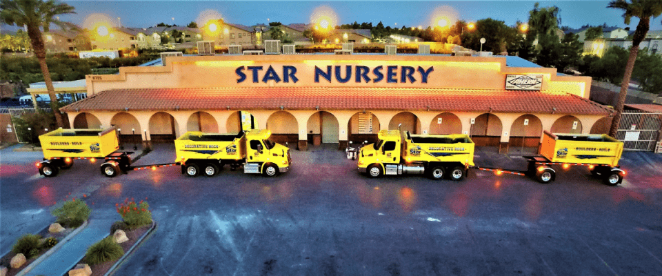 Star Nursery rock trucks in front of store location